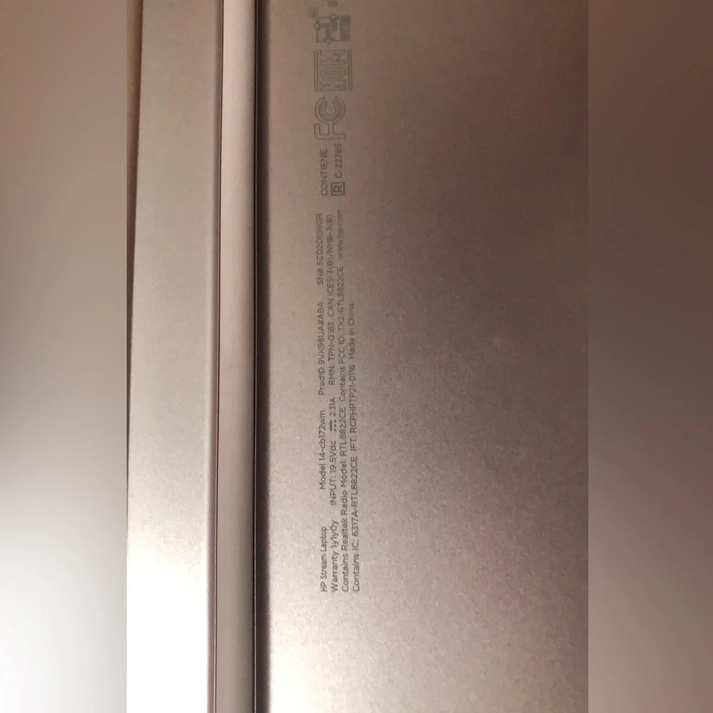 HP rose gold 14 in stream laptop .